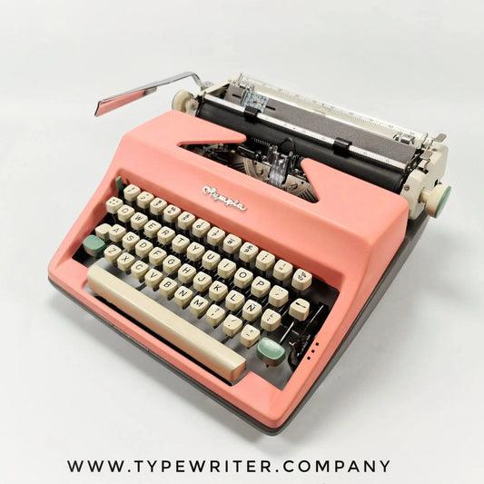SOLD! Olympia SM Flamingo Pink, Vintage Manual Typewriter, Restored - ElGranero Typewriter.Company