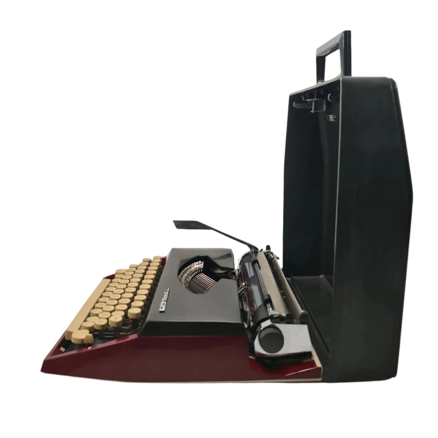 Adler Tippa S, Burgundy Manual Vintage Typewriter, QWERTZ, Serviced - ElGranero Typewriter.Company