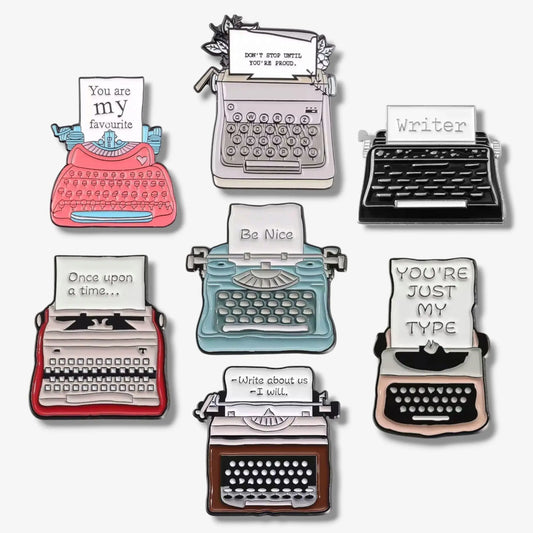 Buy a typewriter and get 1 Vintage Typewriter Enamel Pin as a Gift! ElGranero Typewriter.Company