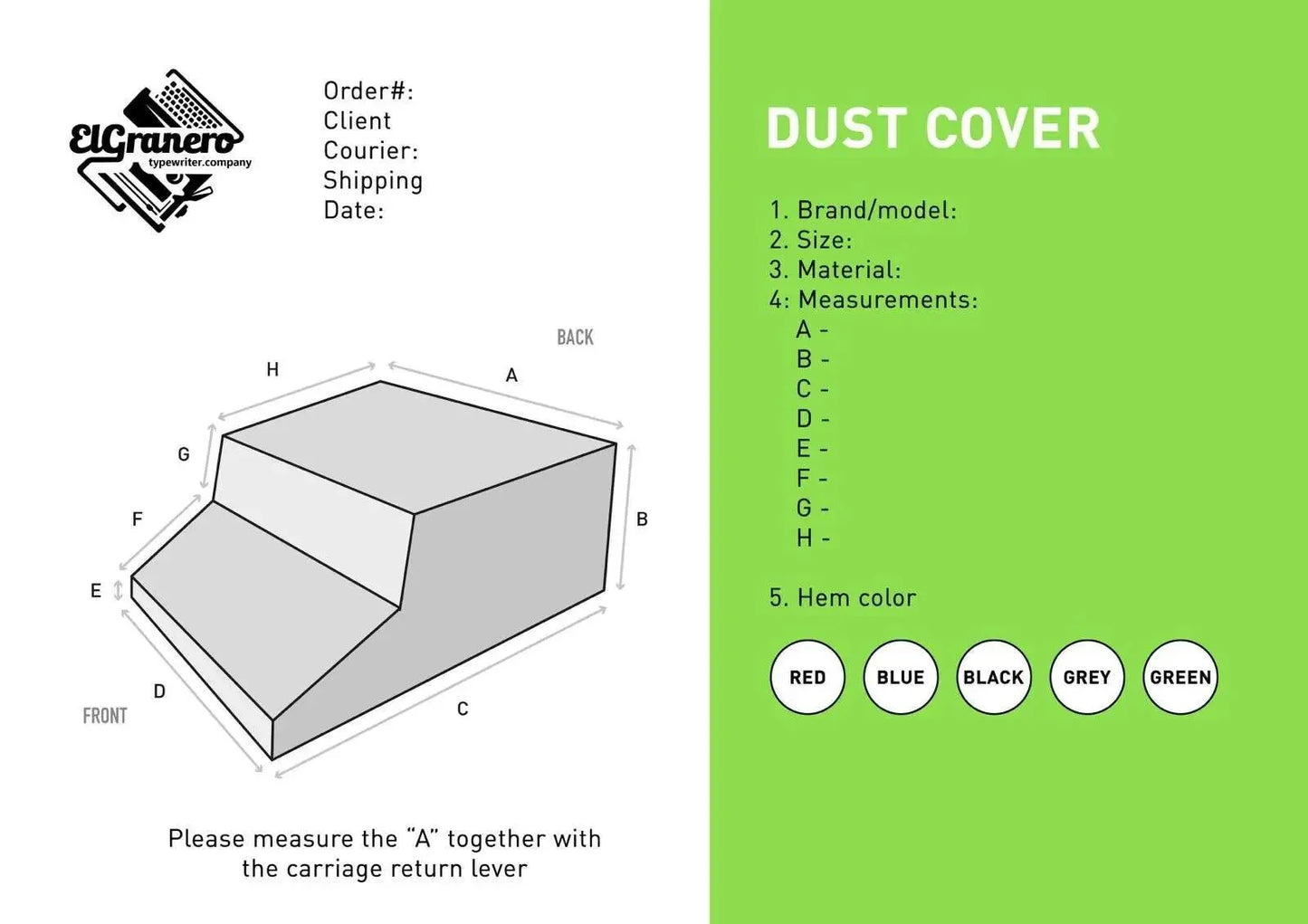 CUSTOM Medium Typewriter Dust Cover, Clear Vinyl for Typewriter - ElGranero Typewriter.Company