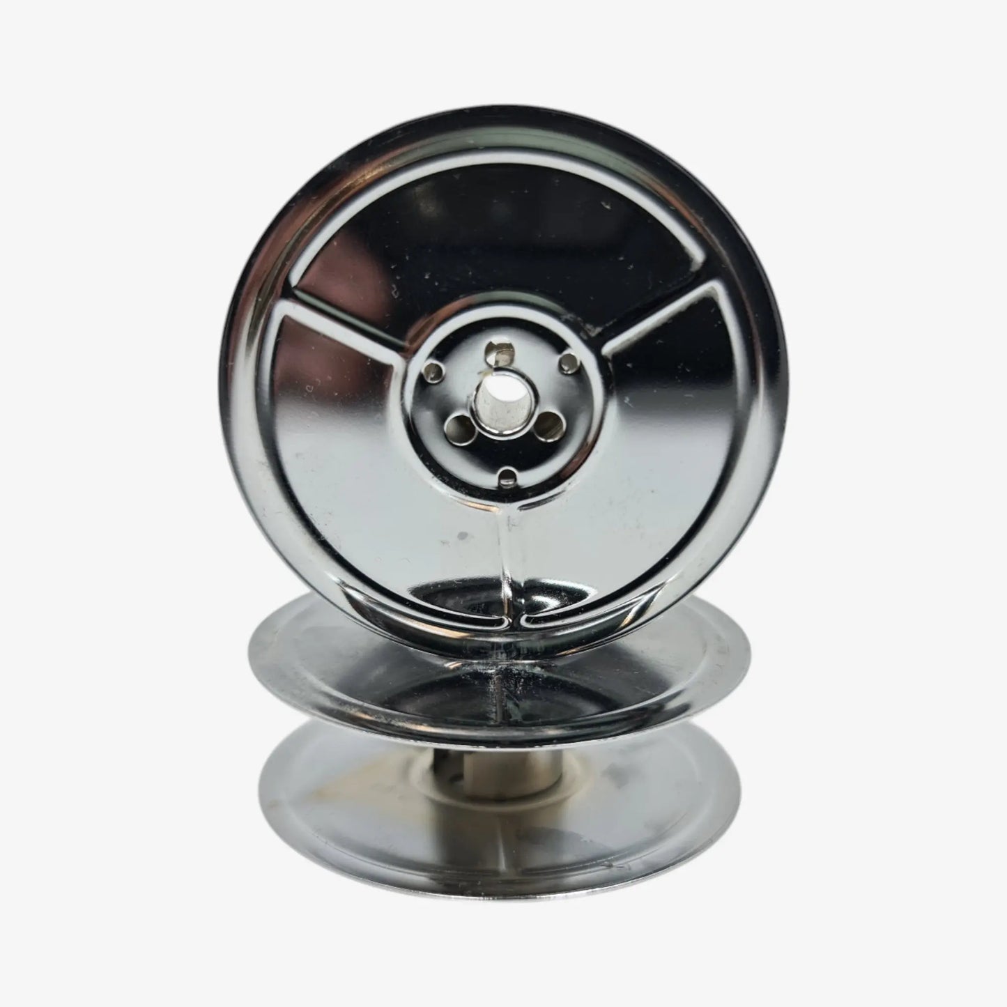 Chrome-Plated Silver Metal Ribbon Spools, German Typewriters, DIN 2103 El Granero Typewriter.Company