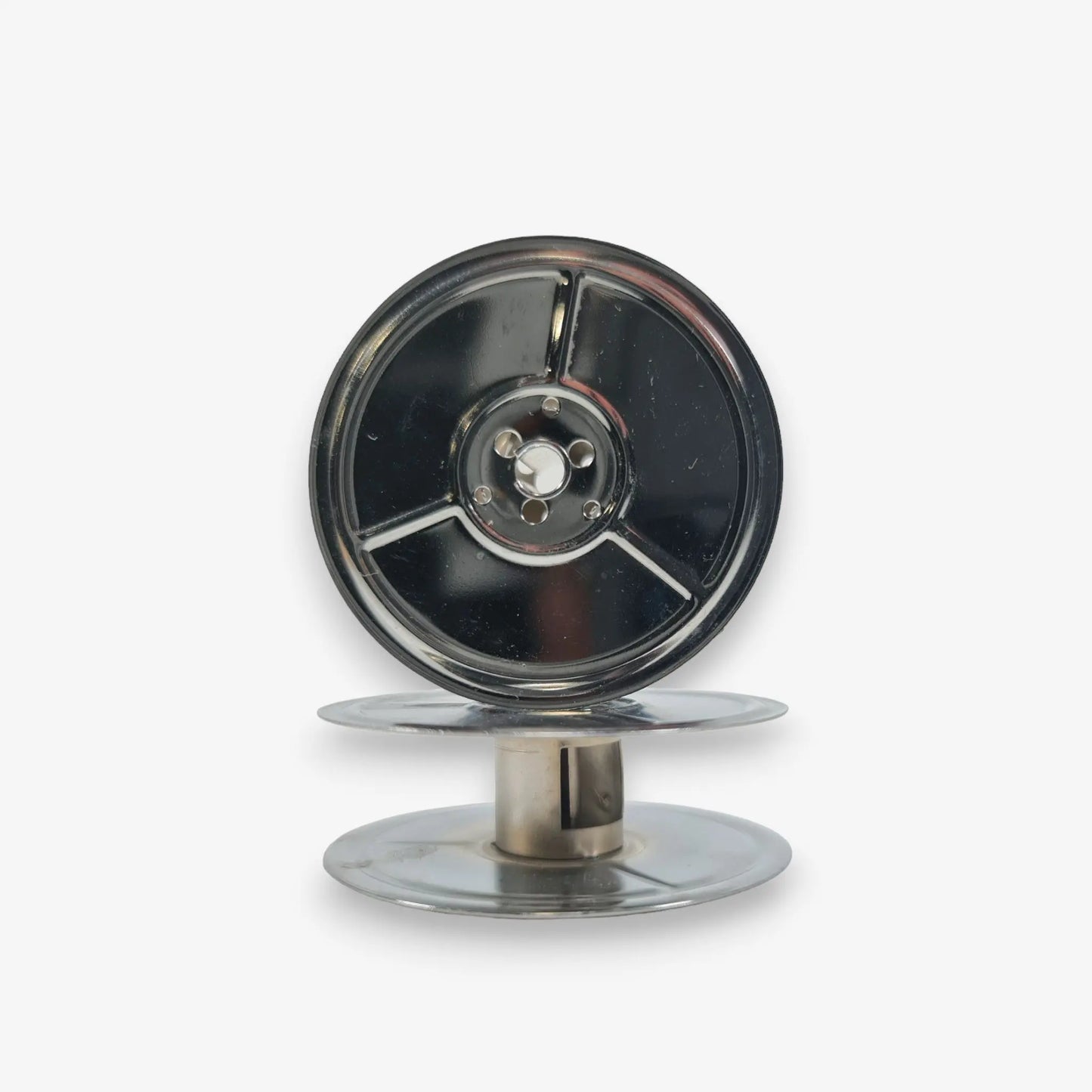 Chrome-Plated Silver Metal Ribbon Spools, German Typewriters, DIN 2103 El Granero Typewriter.Company