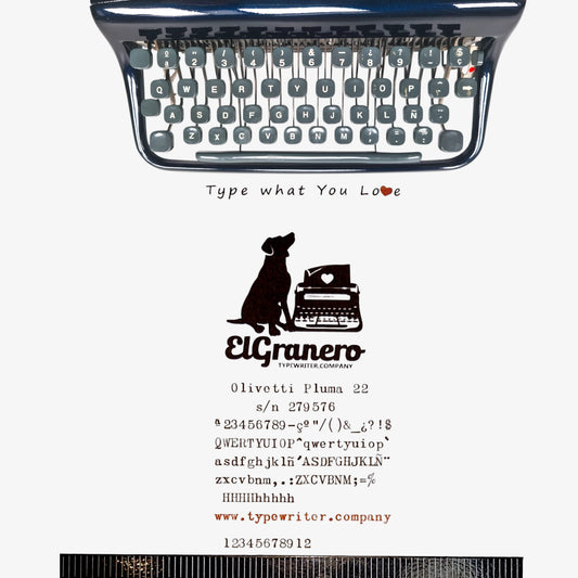 (Copia) Olivetti Pluma 22 - Chrome Limited Edition Typewriter QWERTY ElGranero Typewriter.Company