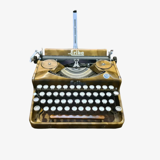 Erika 5 Gold, Rare Manual Vintage Typewriter, Professionally Serviced - ElGranero Typewriter.Company