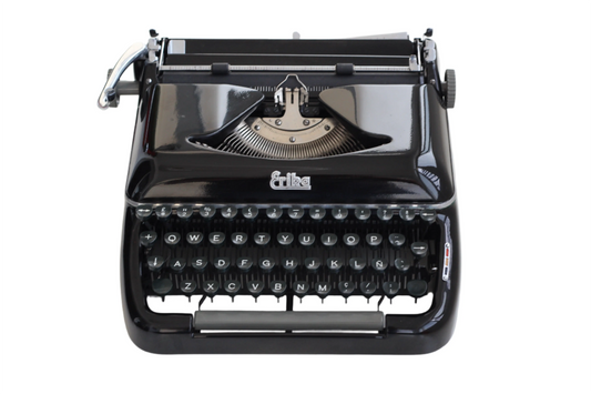 Erika Model 10 Black Vintage Typewriter, Professionally Serviced - ElGranero Typewriter.Company