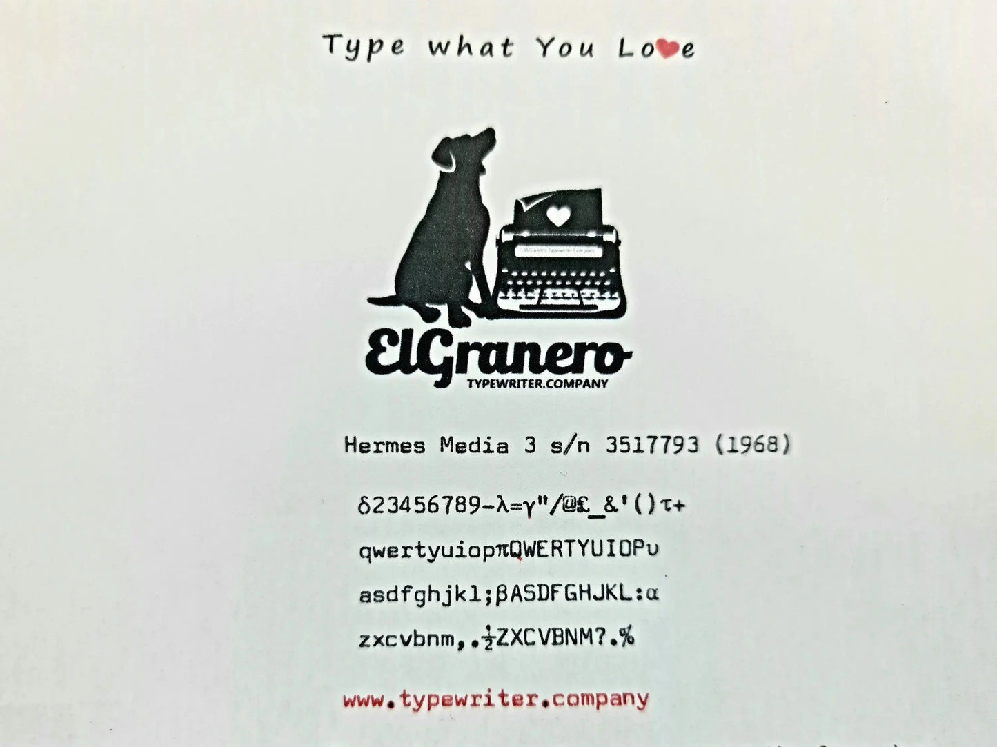 SOLD! Hermes Media 3 Typewriter 13cpi Elite Techno, Antique, Maths / Physics / Greek - ElGranero Typewriter.Company