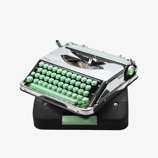 Hermes Baby Chrome-Plated, Vintage Manual Typewriter, Refurbished El Granero Typewriter.Company