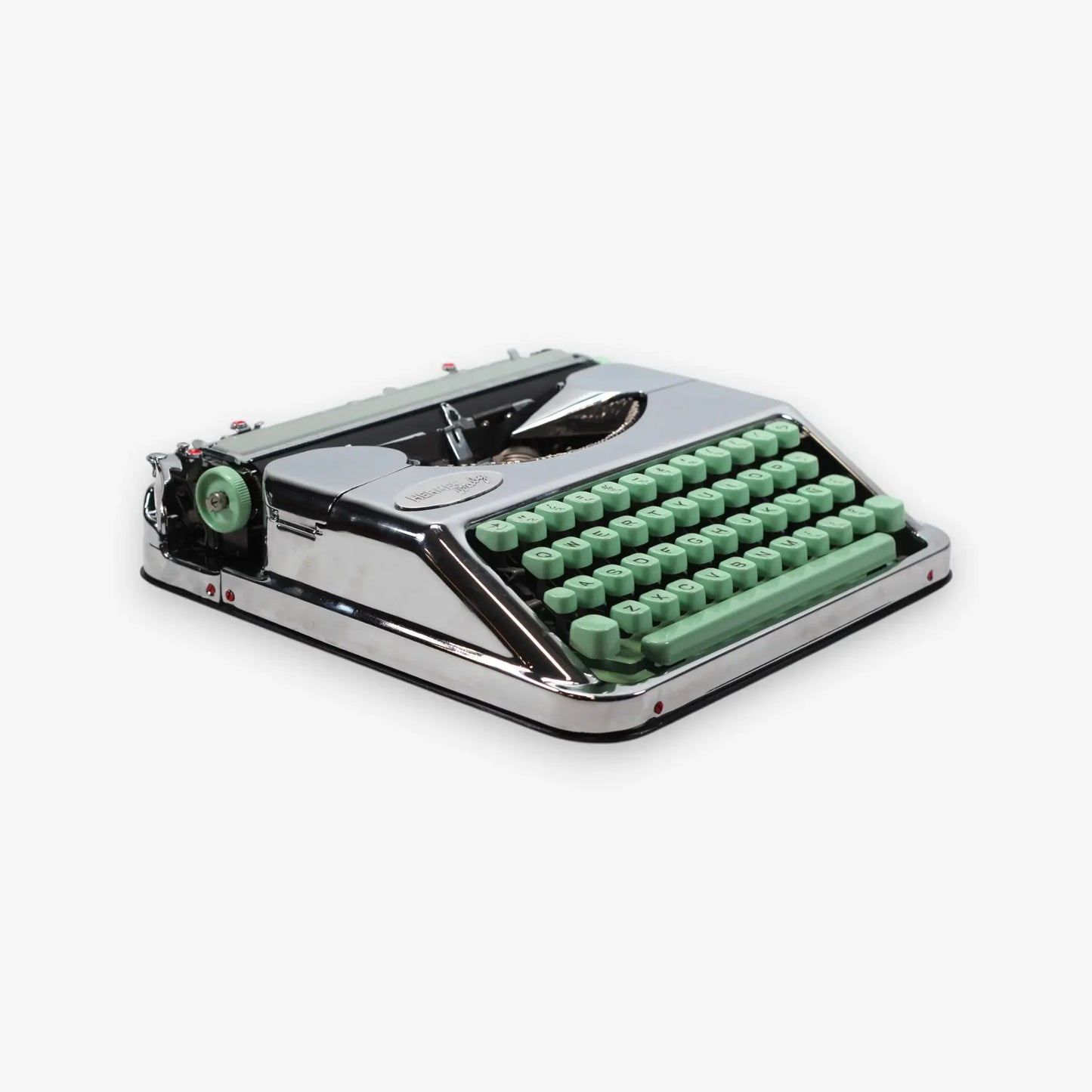 Hermes Baby Chrome-Plated, Vintage Manual Typewriter, Refurbished El Granero Typewriter.Company
