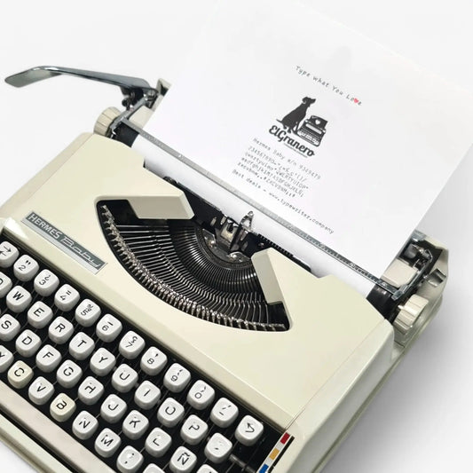 Hermes Baby Grey Manual Vintage Typewriter, Portable, Refurbished El Granero Typewriter.Company