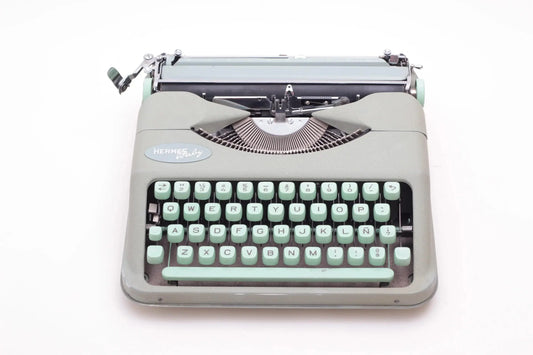 Hermes Baby Green, Vintage Manual Typewriter, Restored - ElGranero Typewriter.Company