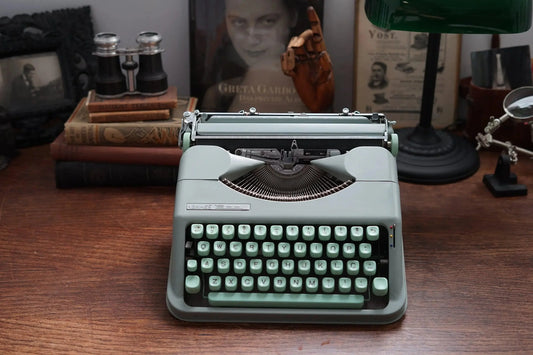 SOLD! Hermes Baby Seafoam Green, Vintage Manual Typewriter, Restored - ElGranero Typewriter.Company