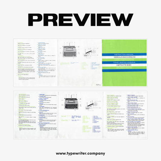 Instruction Manual for Vintage Typewriter Brother 750TR, PDF in Various Languages - ElGranero Typewriter.Company