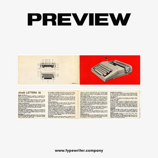 Instruction Manual for Vintage Typewriter Olivetti Lettera 35, PDF in Spanish - ElGranero Typewriter.Company