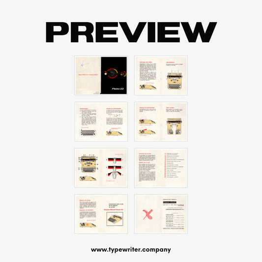 Instruction Manual for Vintage Typewriter Olivetti Pluma 22, PDF in Spanish - ElGranero Typewriter.Company