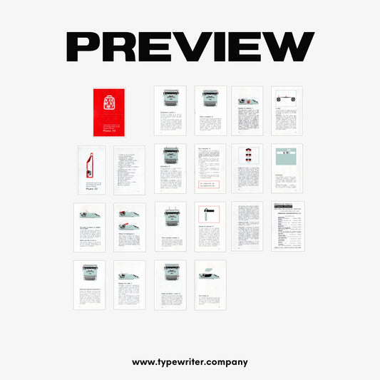 Instruction Manual for Vintage Typewriter Olivetti Pluma 22, PDF in Spanish - ElGranero Typewriter.Company
