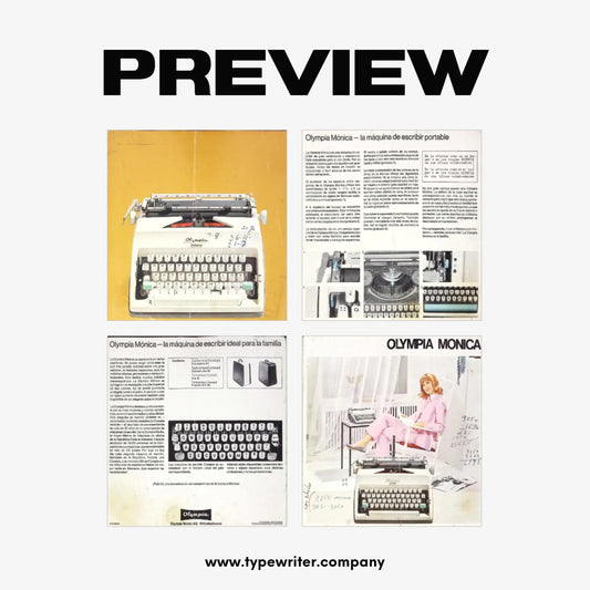 Instruction Manual for Vintage Typewriter Olivetti SM8, 9 , Monica, PDF in Spanish - ElGranero Typewriter.Company