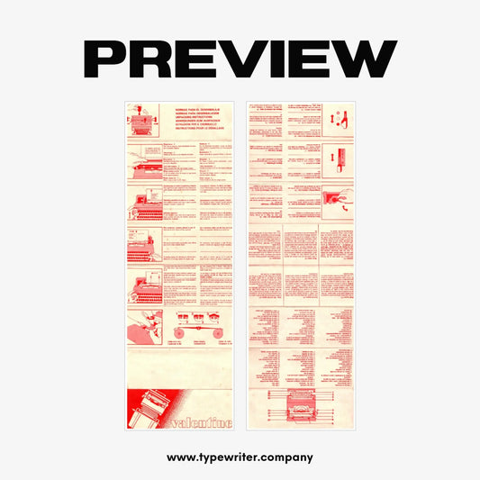 Instruction Manual for Vintage Typewriter Olivetti Valentine, PDF in Various Languages - ElGranero Typewriter.Company