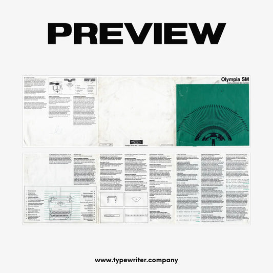 Instruction Manual for Vintage Typewriter Olympia SM, PDF in Spanish - ElGranero Typewriter.Company