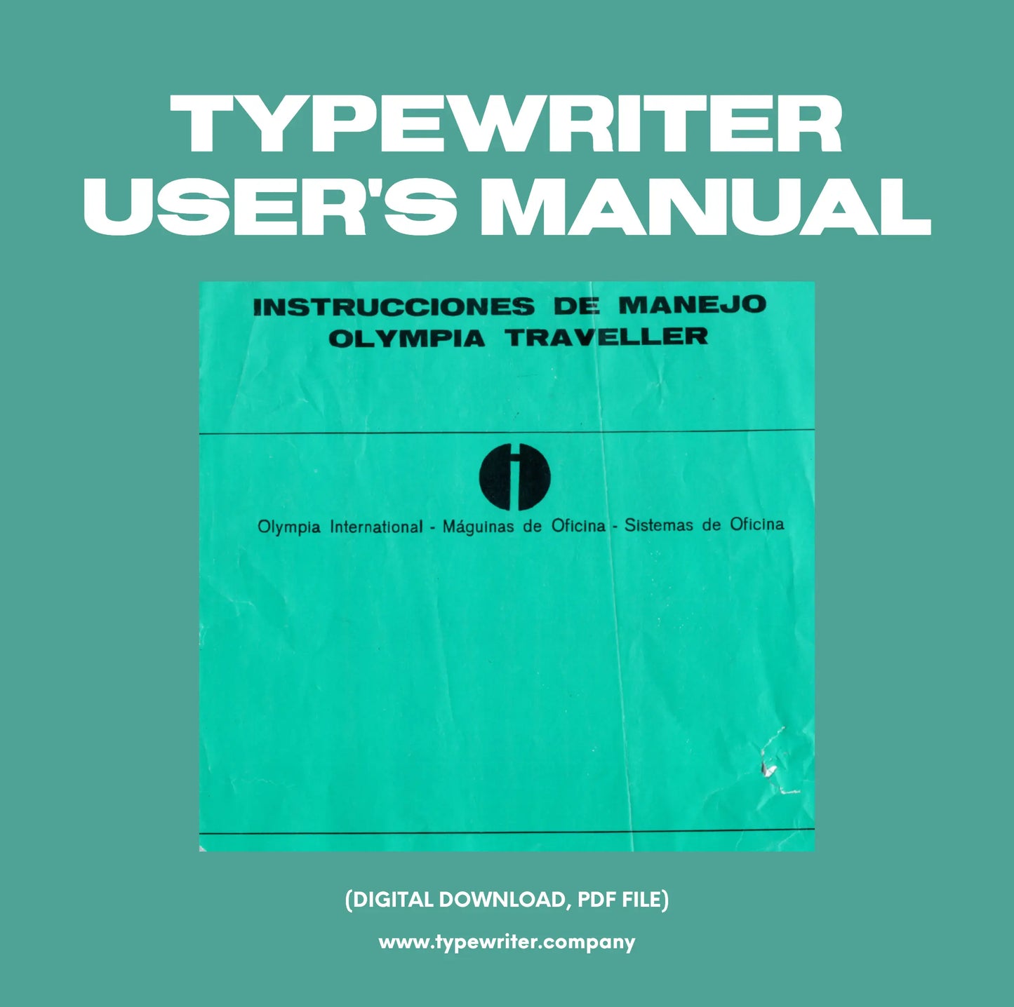Instruction Manual for Vintage Typewriter Olympia Traveller, PDF in Spanish - ElGranero Typewriter.Company