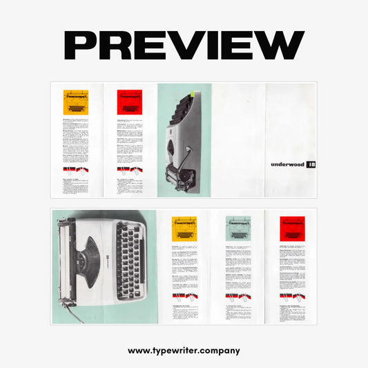Instruction Manual for Vintage Typewriter Underwood 18, PDF in Various Languages - ElGranero Typewriter.Company