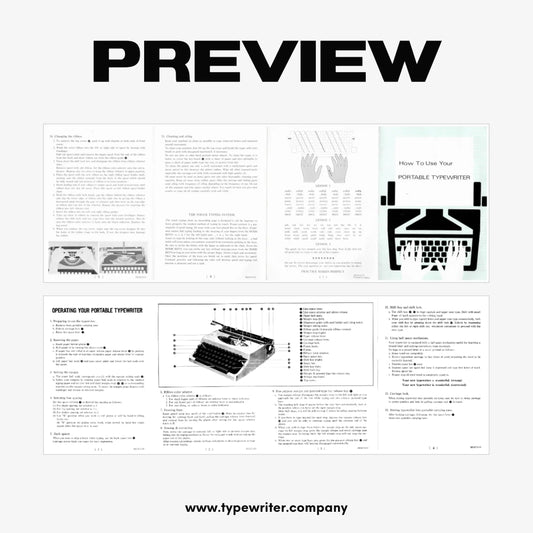 Instruction Manual for Vintage Typewriter, PDF in English - ElGranero Typewriter.Company