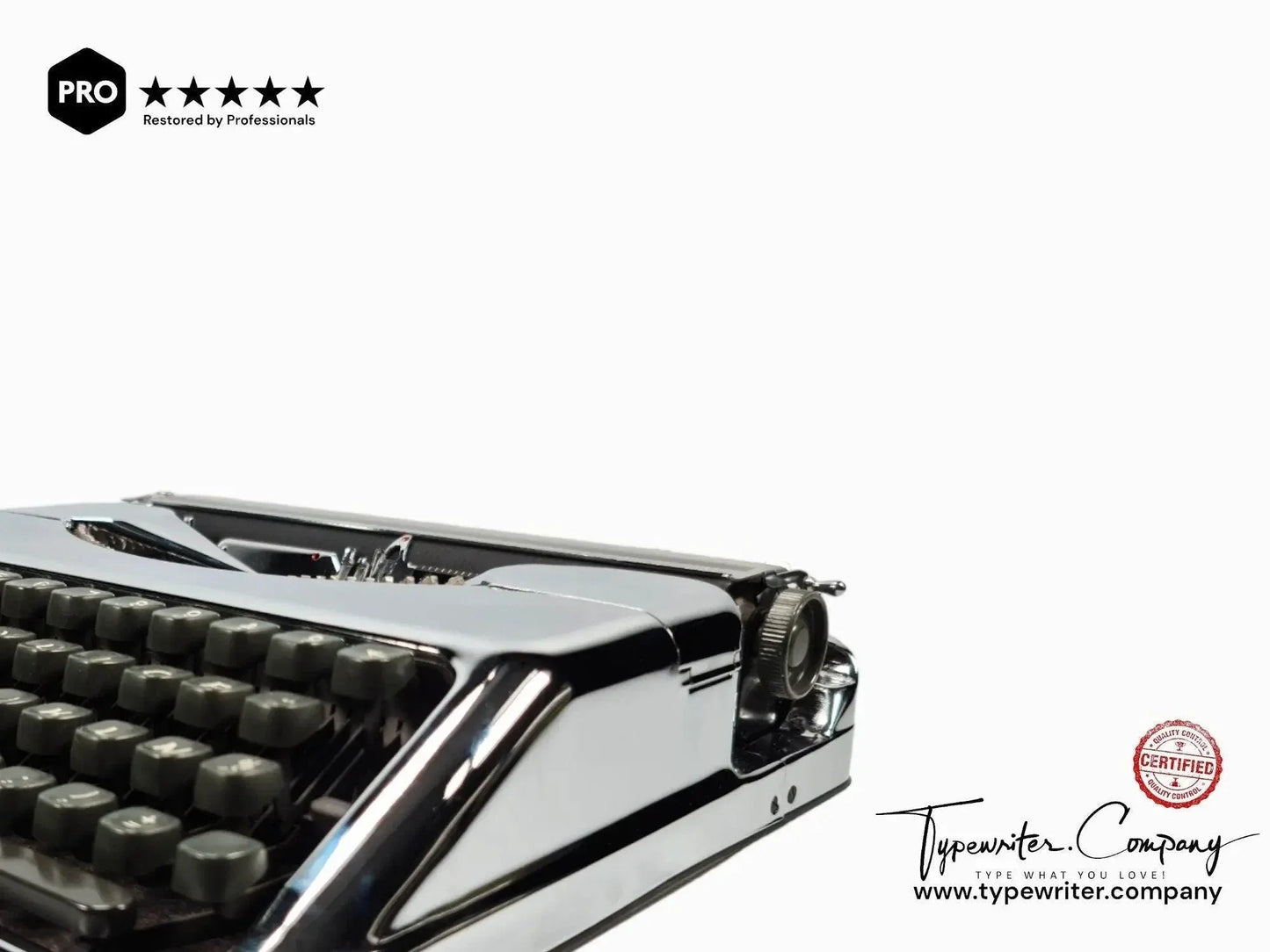 Limited Edition Hermes Baby Chrome-Plated, Manual Typewriter, Restored - ElGranero Typewriter.Company