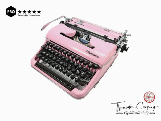 SOLD! Olympia SM4 Pink, Vintage Manual Typewriter, Restored - ElGranero Typewriter.Company