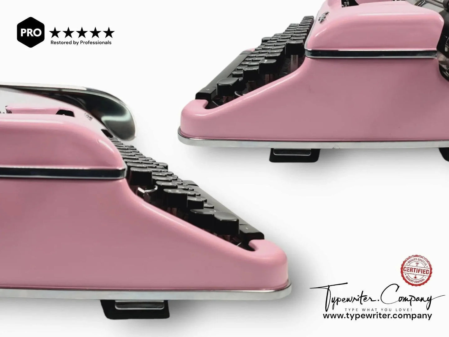 SOLD! Olympia SM4 Pink, Vintage Manual Typewriter, Restored - ElGranero Typewriter.Company