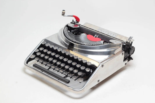 Olivetti Ico MP1 Polished Silver, Vintage Manual Typewriter, Restored - ElGranero Typewriter.Company
