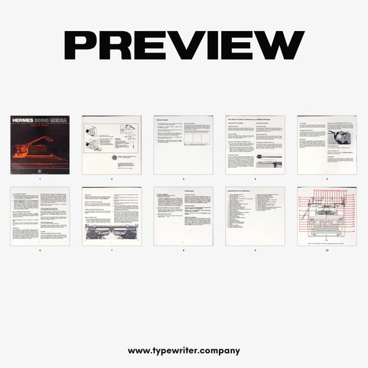 Instruction Manual for Vintage Typewriter Hermes 3000 / Media 3, in Spanish - ElGranero Typewriter.Company