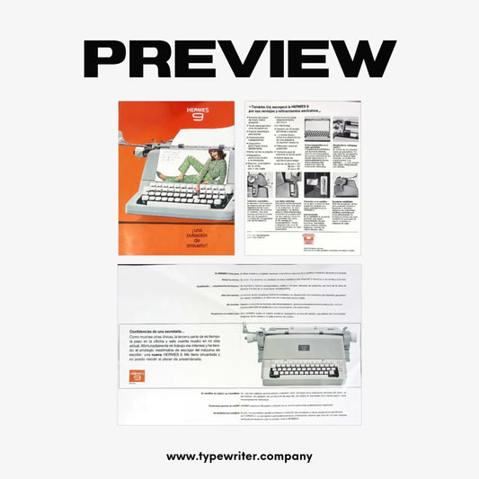 Instruction Manual for Vintage Typewriter Hermes 9, in Spanish - ElGranero Typewriter.Company