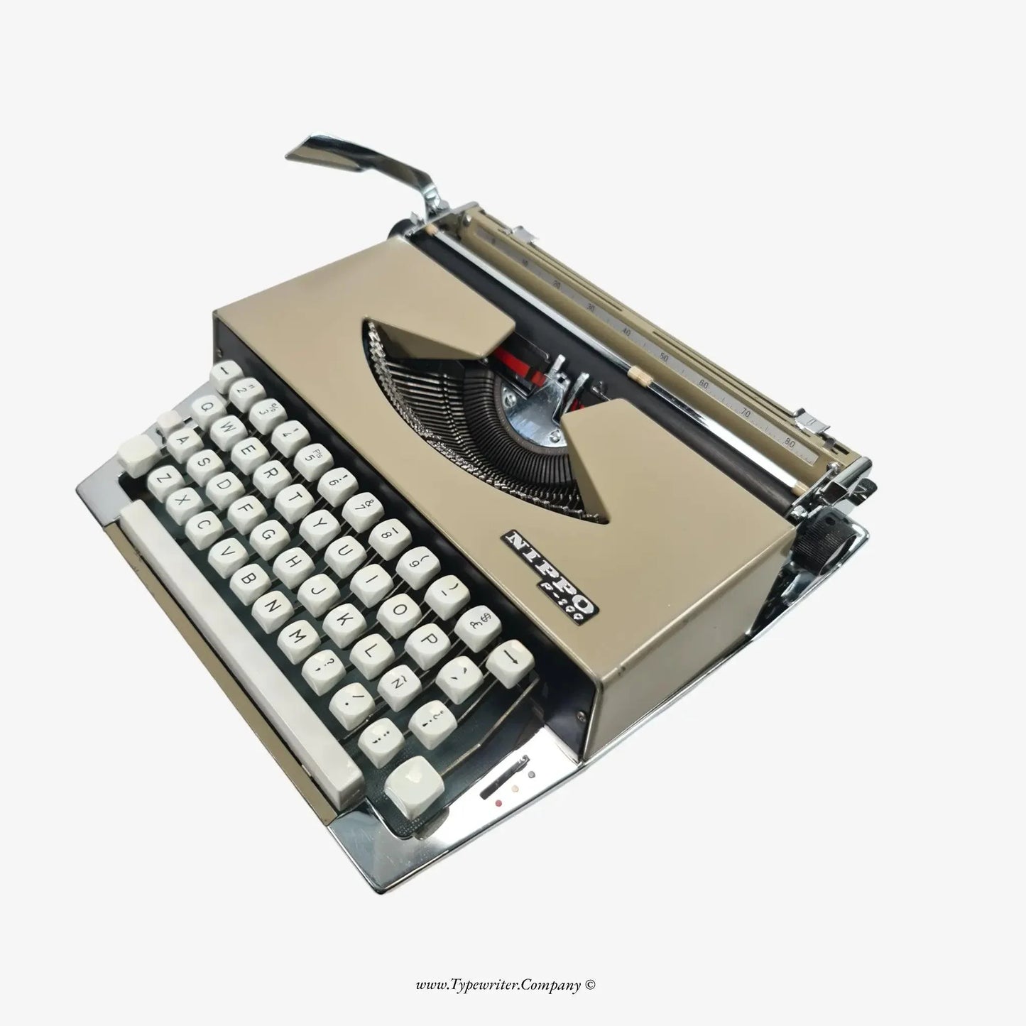 Nippo P-200 Manual Vintage Typewriter, Serviced, Qwerty Keyboard - ElGranero Typewriter.Company