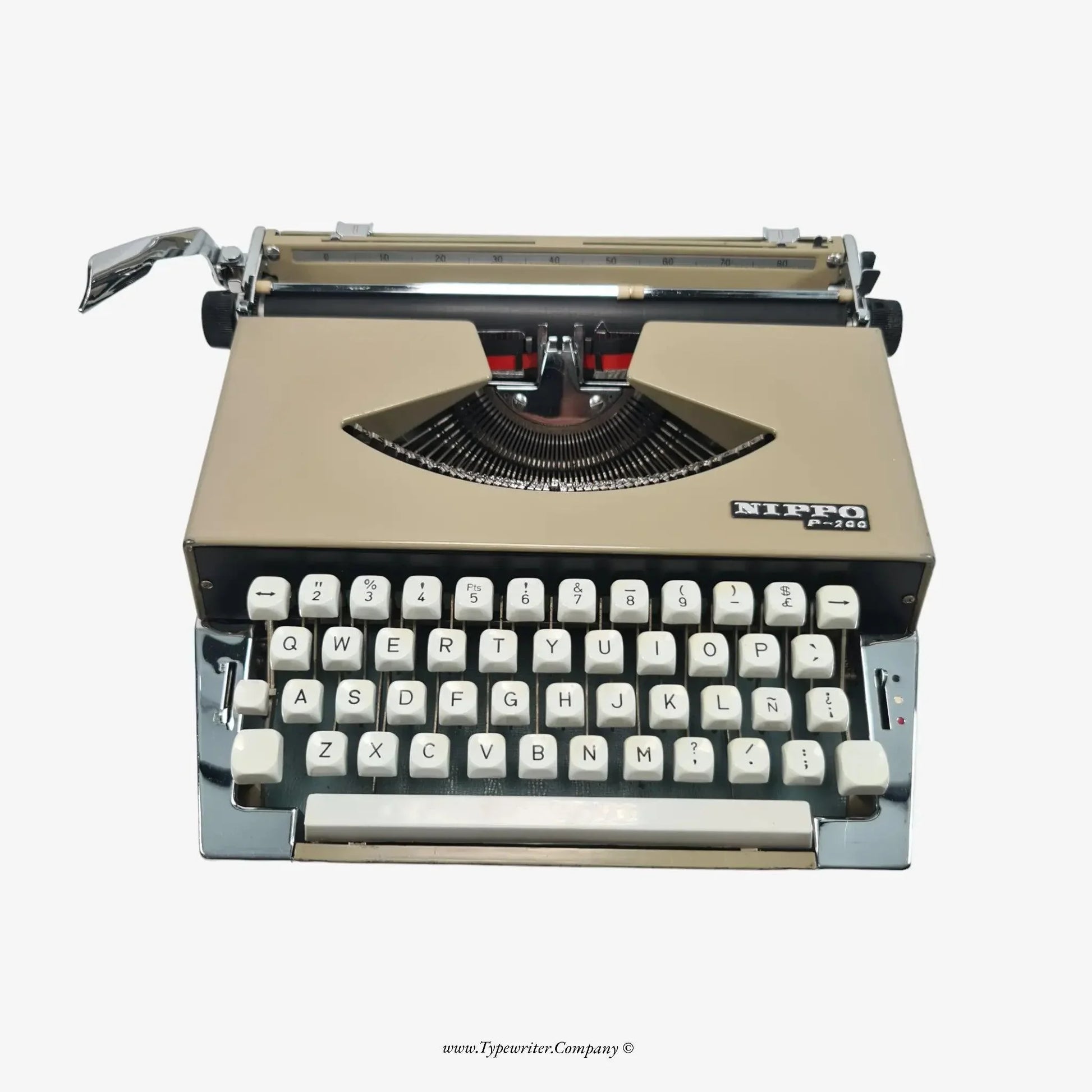Nippo P-200 Manual Vintage Typewriter, Serviced, Qwerty Keyboard - ElGranero Typewriter.Company