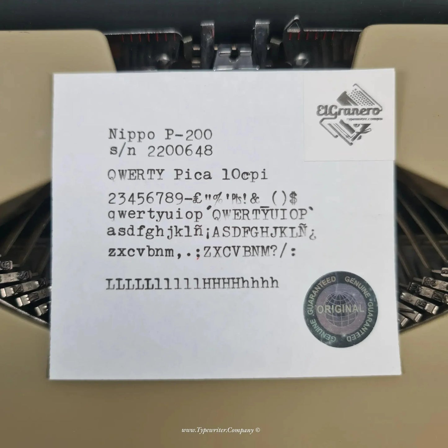 Nippo P-200 Manual Vintage Typewriter, Serviced, Qwerty Keyboard - ElGranero Typewriter.Company