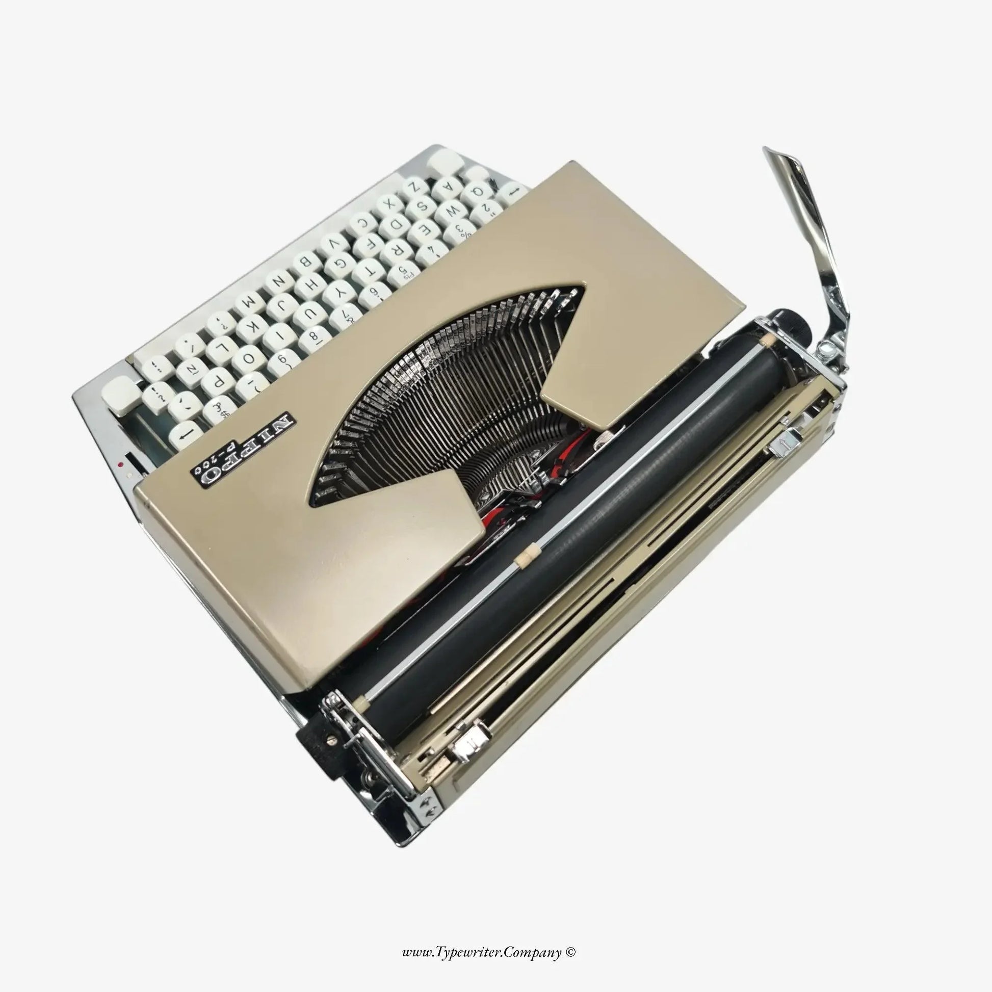 Nippo P-200 Manual Vintage Typewriter, Serviced, Qwerty Keyboard - ElGranero Typewriter.Company