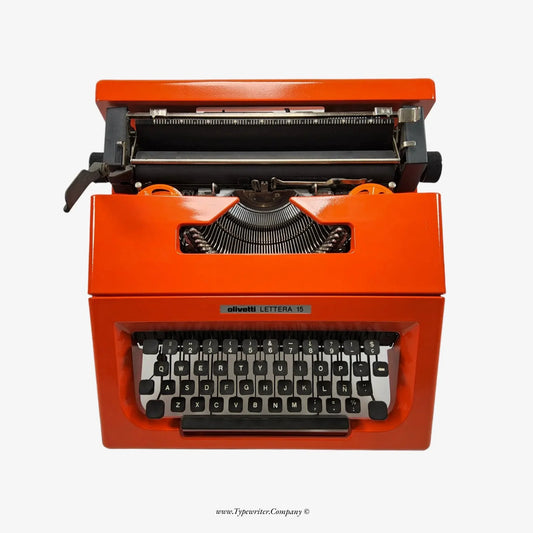 Olivetti Lettera 15, Orange Olivetti Typewriter, Vintage, Manual, Restored - ElGranero Typewriter.Company
