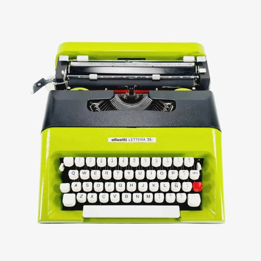 Olivetti Lettera 35 Black and Green Manual Vintage Typewriter Restored - ElGranero Typewriter.Company