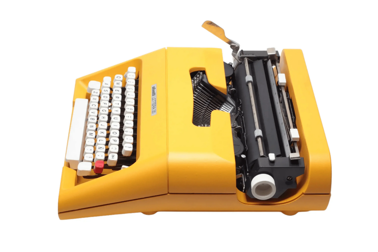 Iconic Olivetti Lettera 35 Yellow Vintage, Manual Typewriter, Restored - ElGranero Typewriter.Company