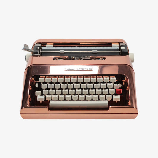 Olivetti Lettera 35, (Ltd.Edition 3 of 50) Copper-Plated Vintage Manual Typewriter, Restored - ElGranero Typewriter.Company