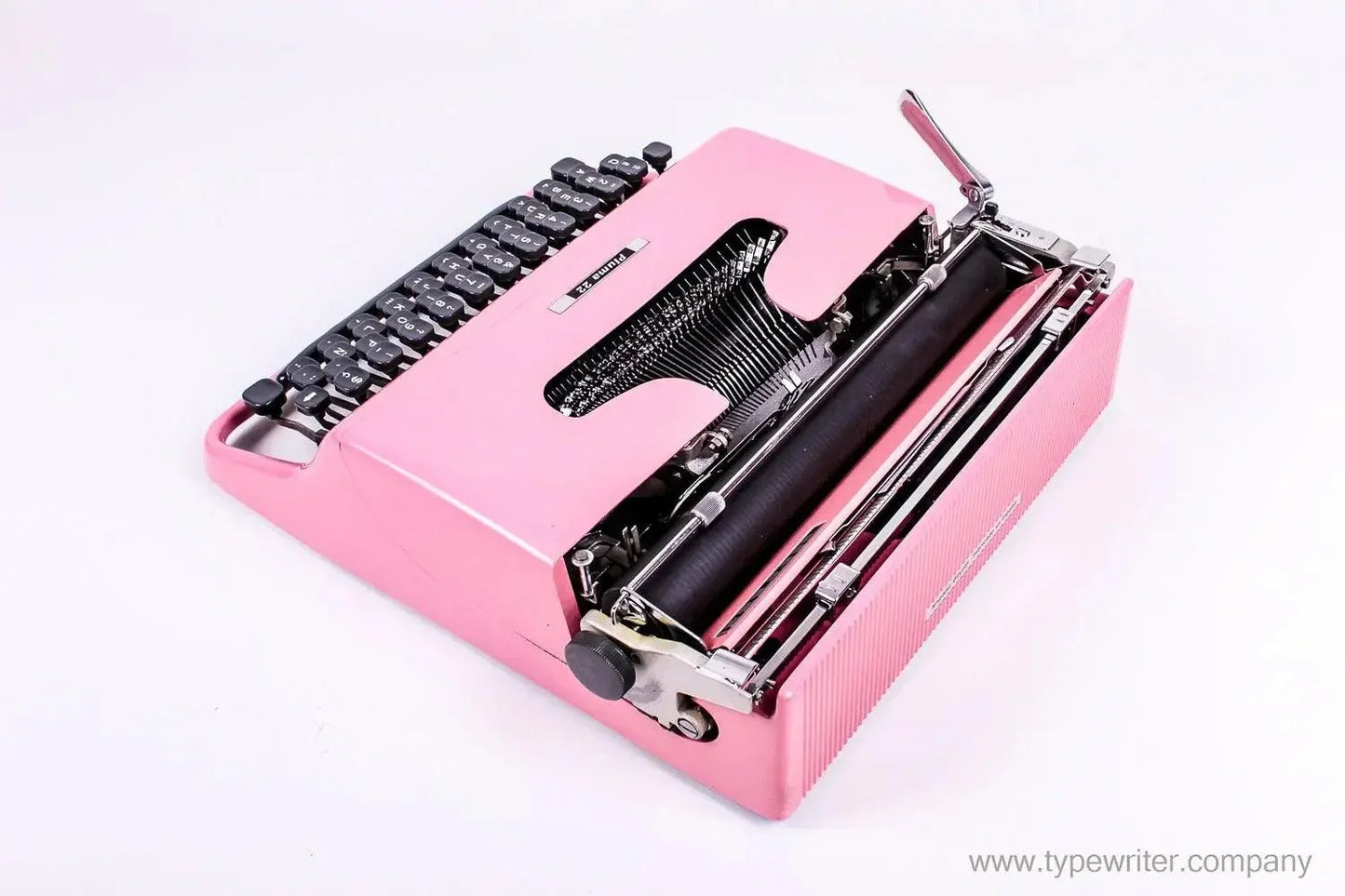 Olivetti Lettera Pluma 22 Pink, Vintage Manual Typewriter, Restored - ElGranero Typewriter.Company