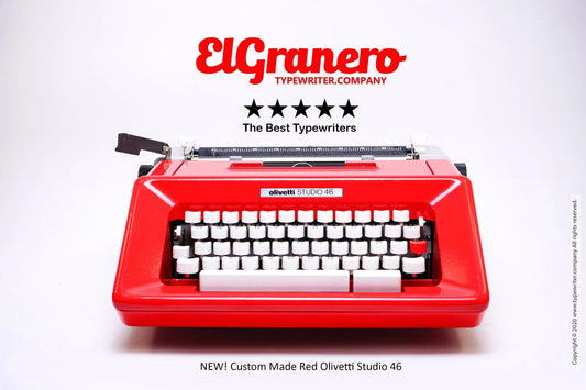 Olivetti Studio 46 Pro Red, Vintage Manual Typewriter, Refurbished - ElGranero Typewriter.Company