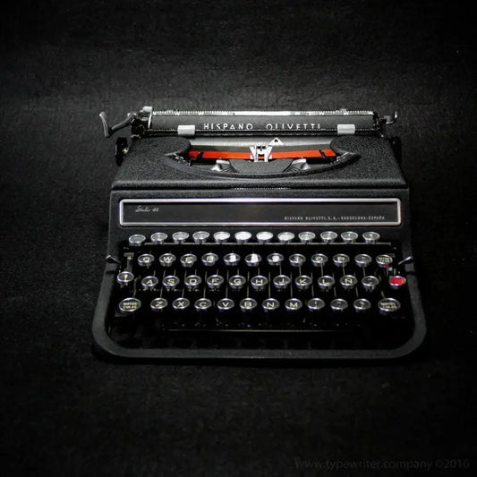 Olivetti Studio 46(42) Classic Black Vintage Typewriter Serviced, case - ElGranero Typewriter.Company
