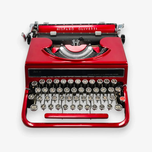 Olivetti Studio 46(42) Glossy Burgundy Vintage Typewriter, Restored - ElGranero Typewriter.Company