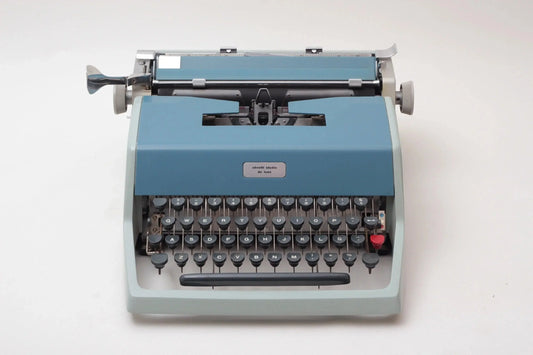 Olivetti Studio De Luxe, Blue&Grey Manual Vintage Typewriter, Serviced - ElGranero Typewriter.Company