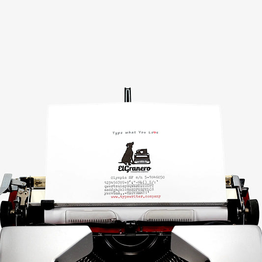 Olympia SF Vintage Manual Typewriter, Burgundy Silver QWERTZ, Restored - ElGranero Typewriter.Company