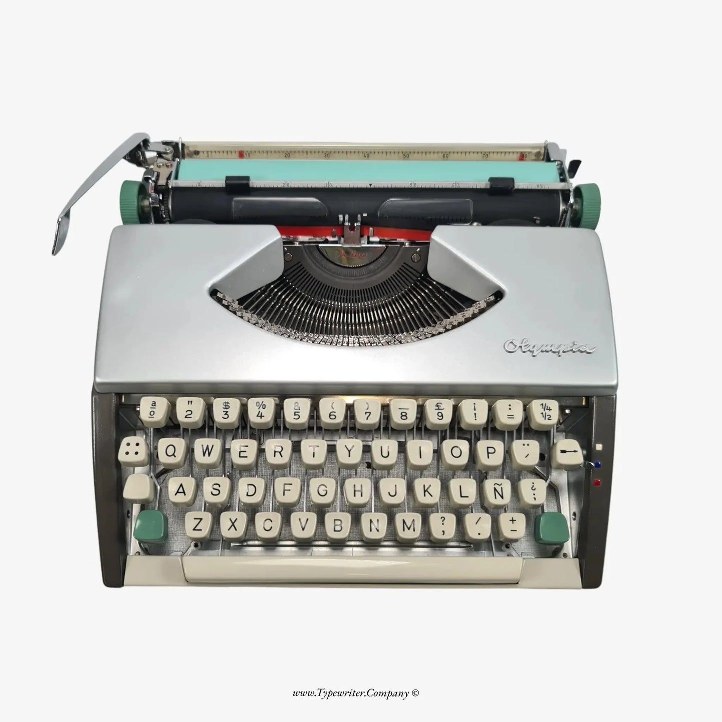 Olympia SF Typewriter, Silver, QWERTY Keyboard, Refurbished - ElGranero Typewriter.Company