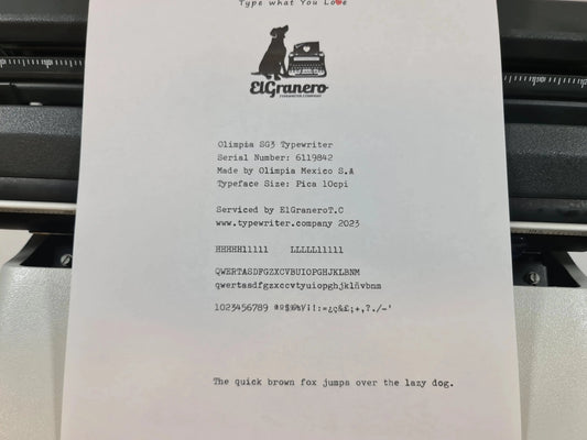 Olympia SG 3, carriage A3, manual refurbished typewriter, vintage - ElGranero Typewriter.Company