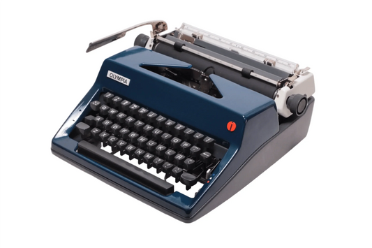 Olympia SM Navy Blue, Vintage Manual Typewriter, Refurbished - ElGranero Typewriter.Company
