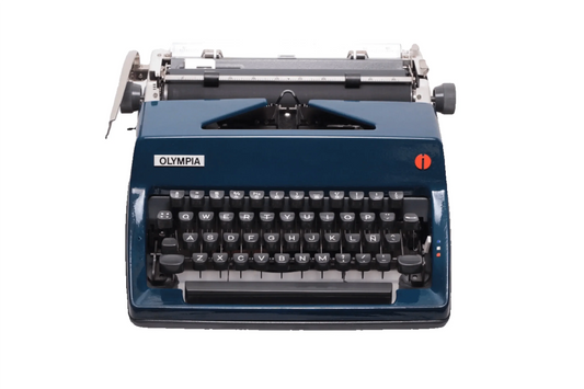 Olympia SM Navy Blue, Vintage Manual Typewriter, Refurbished - ElGranero Typewriter.Company
