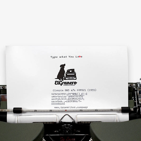 Olympia SM 3 De Luxe, Green Vintage Manual Typewriter, Restored - ElGranero Typewriter.Company